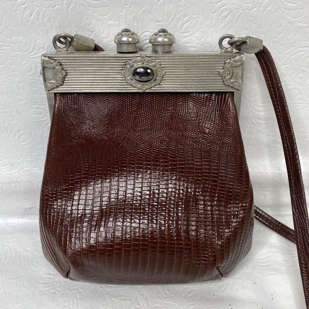 Vtg Moulin Rouge James Culver Faux Snake Print Leather Purse